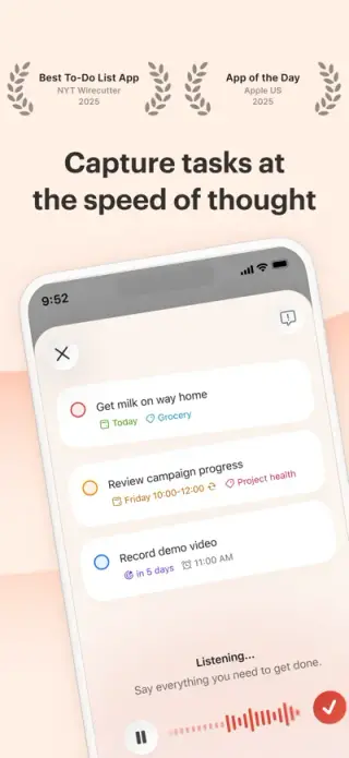 Todoist App Store screenshot example 1